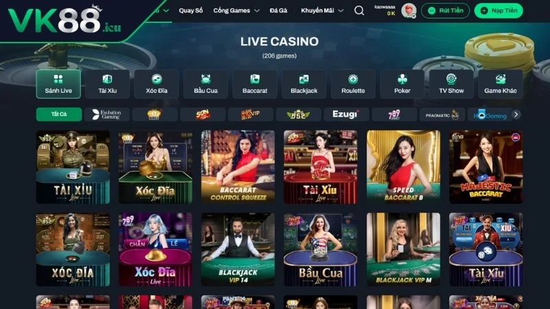 Live Casino VK88 - Địa Chỉ Chơi Casino Trực Tuyến Chuyên Nghiệp Thông tin sơ lược về live casino VK88